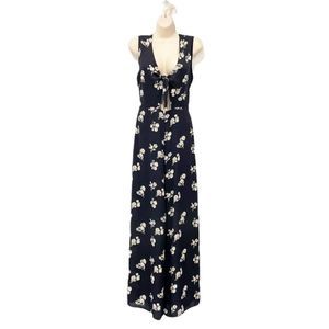Blush Women Jumpsuit Floral Sleeveless Casual Wide Legs‎ Black Size Med